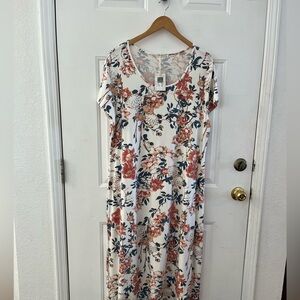 Peruvian Connection Woman's Plus-Size Floral Tea House Maxi Dress Sz XXL